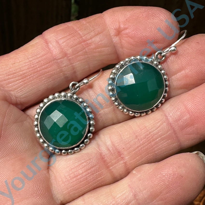 Stylish Sterling Silver & Green Chrysoprase Pierced Earrings for Women | Dainty Gemstone Jewelry | Perfect for Parties, Weddings & Everyday Wear