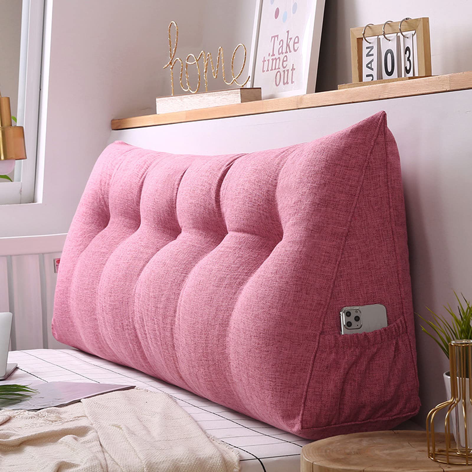Comfortable Padded Headboard Cushion & Backrest Pillow for Daybed, Big Bed - 59x20 Inches - Lumbar Support, Reading & Bed Rest Wedge Pillow - Perfect for Relaxing, Reading & Back Pain Relief