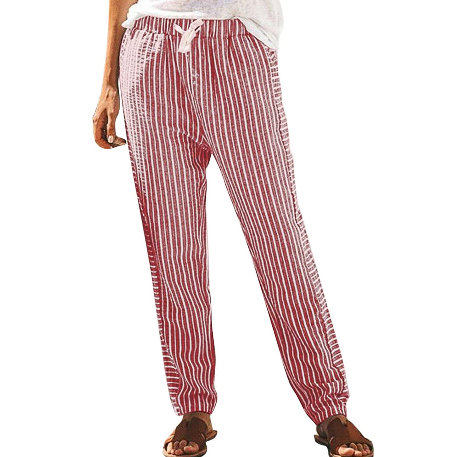 Stylish Women's Summer Casual Loose Pocket Printed Wide Leg Pants - Comfortable & Breathable for Beach, Travel, and Everyday Wear