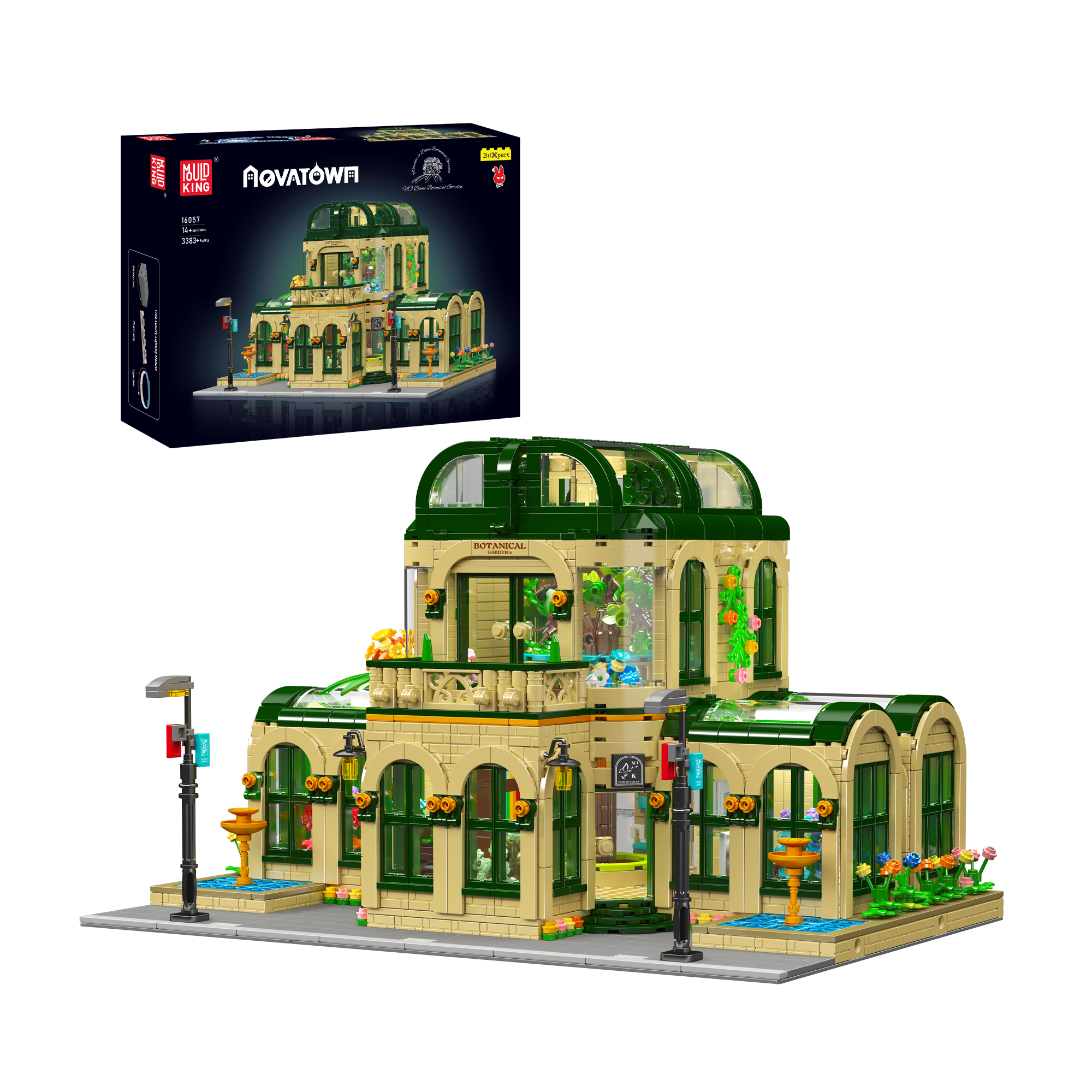 Mould King 16057 Dome Botanical Gardens Building Set - 3,383 Piece DIY Model Kit for Adults & Teens | Creative Home Decor & Gift Idea for Plant Lovers