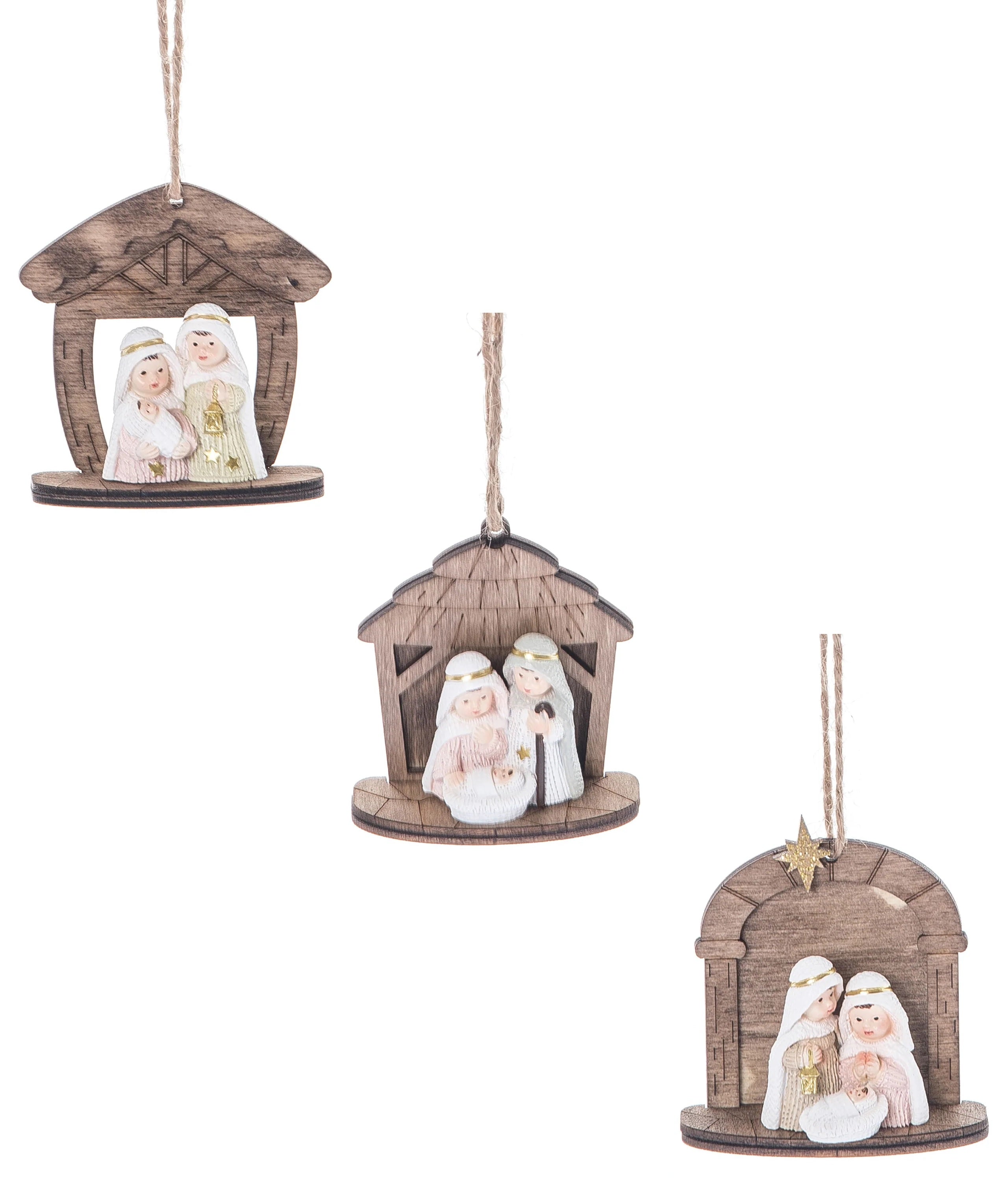 2.75 Inch Mini Holy Family Nativity Ornament - Handcrafted Christmas Tree Decor for Home, Church & Holiday Celebrations | Perfect Gift for Religious Families & Christmas Collectors