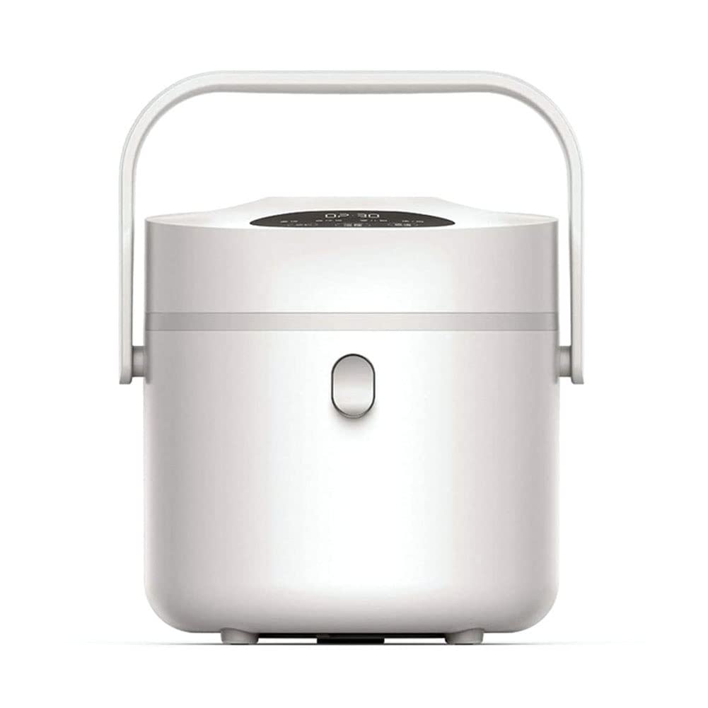 UOZACCY 1.6L Mini Rice Cooker - Smart Home Electric Rice Cooker for 1-3 People, Multi-Functional Food Steamer with 24-Hour Preset Timer, Portable 3-Cup White Rice Cooker - Perfect for Dorms, Offices & Small Kitchens