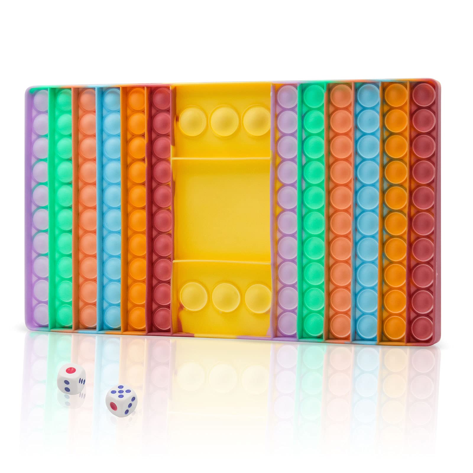 Big Pop Fidget Game Toy - Modorki Push Bubble Sensory Toy with Dice, Silicone Stress Relief Gift for Kids & Adults | Fun Classroom, Office, Travel Anxiety Relief Game Board