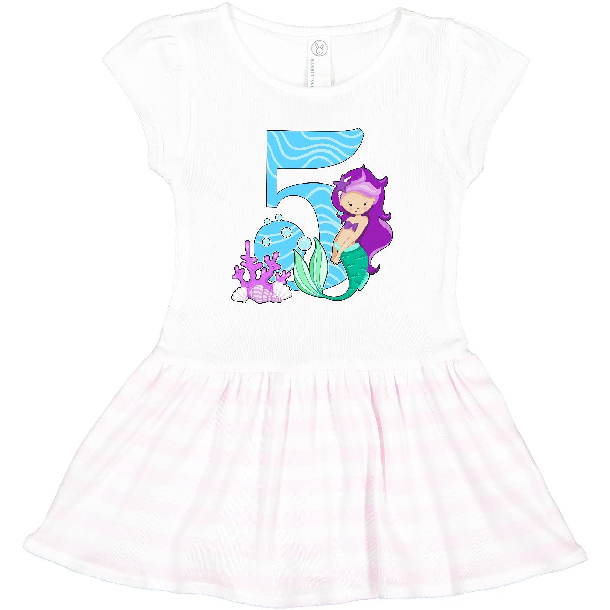 Inktastic Fifth Birthday Mermaid Toddler Dress - Cute Girls' 5th Birthday Outfit for Parties, Photos & Special Occasions
