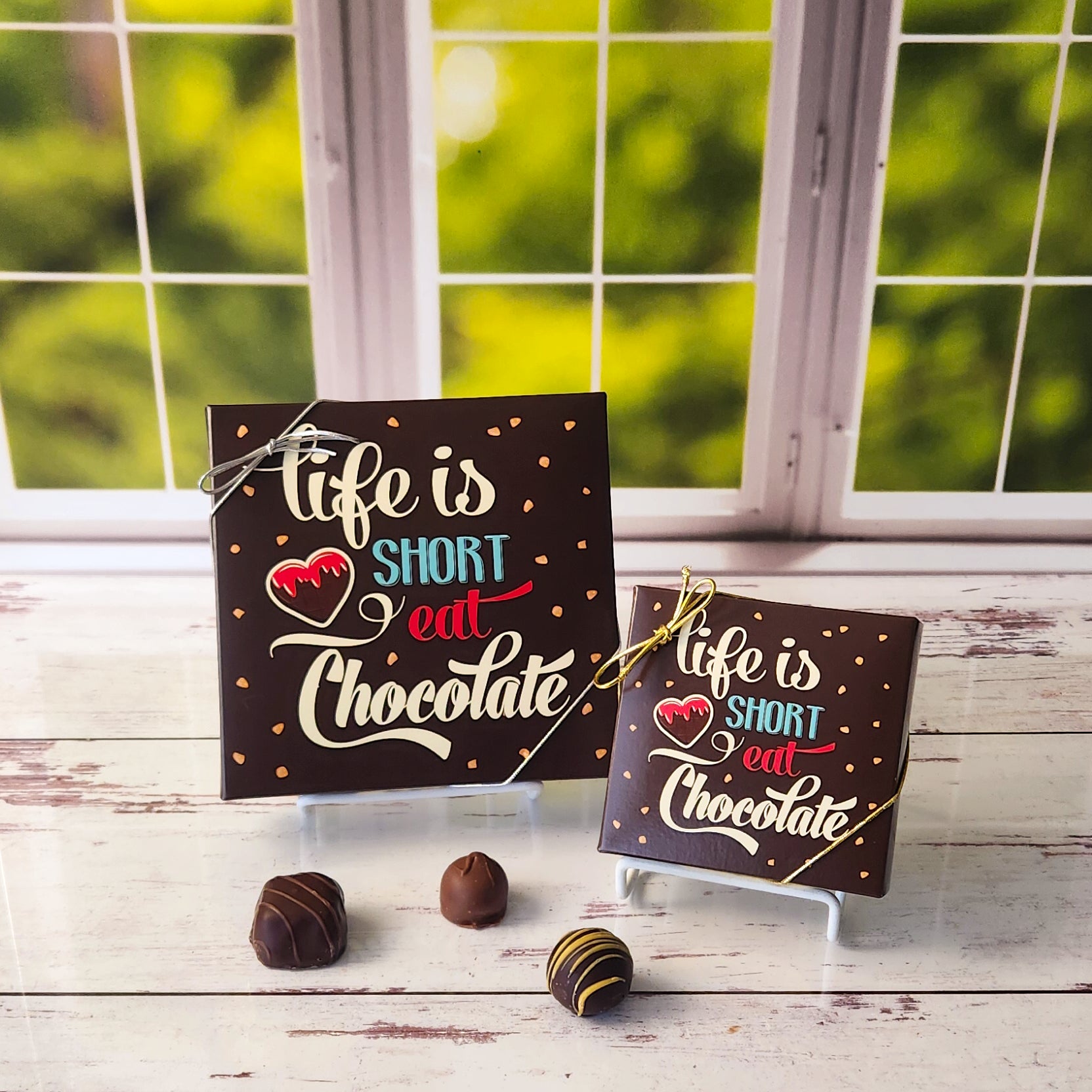 Premium Chocolate Gift Box - Assorted Gourmet Chocolates for Holidays, Birthdays & Special Occasions | Life is Short Eat Chocolate Themed Gift Set