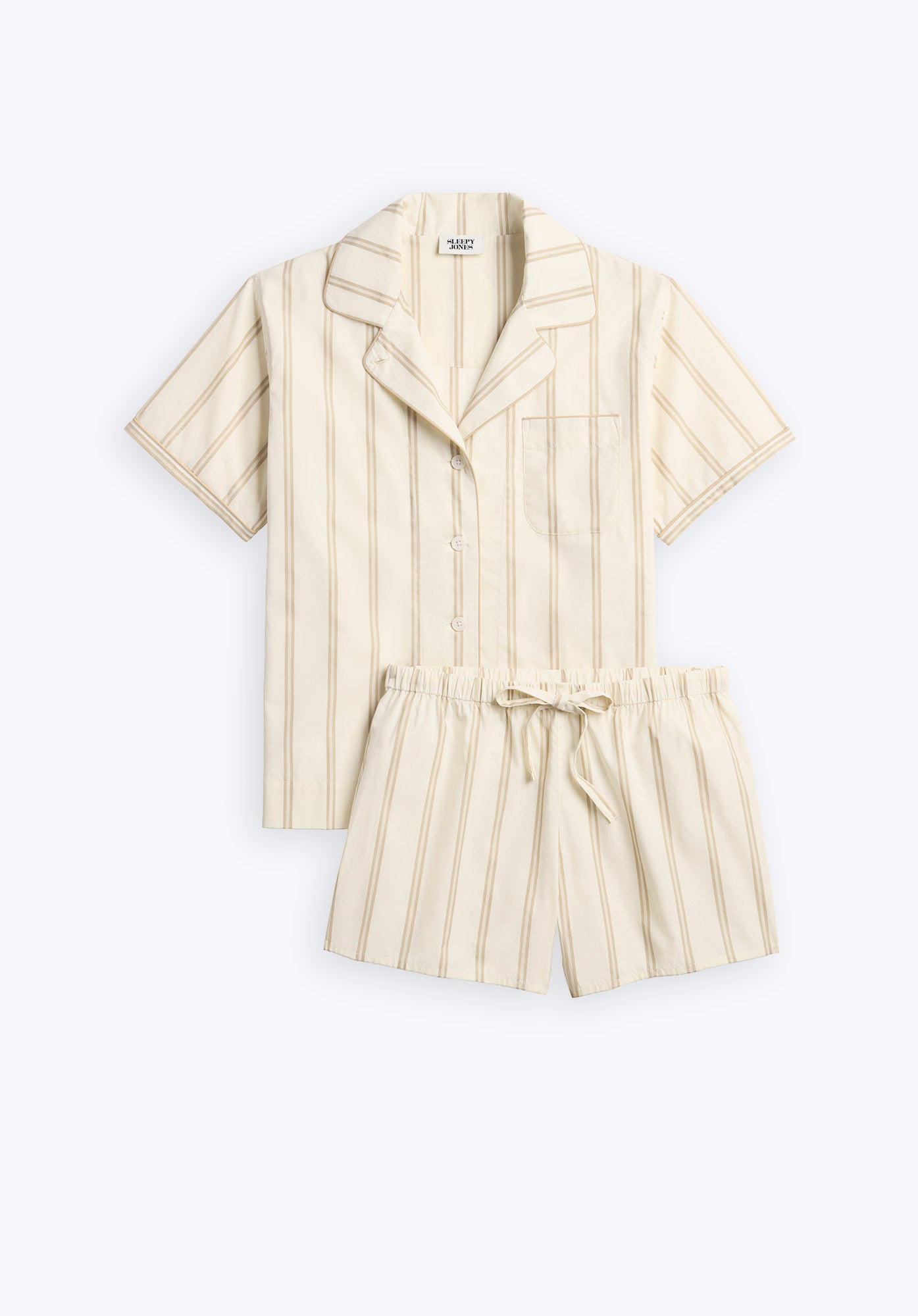 Corita Set in Sand & Cream Stripe - Stylish Women's 2-Piece Outfit for Casual Wear, Beach & Summer Vacations | Comfortable & Trendy Matching Set