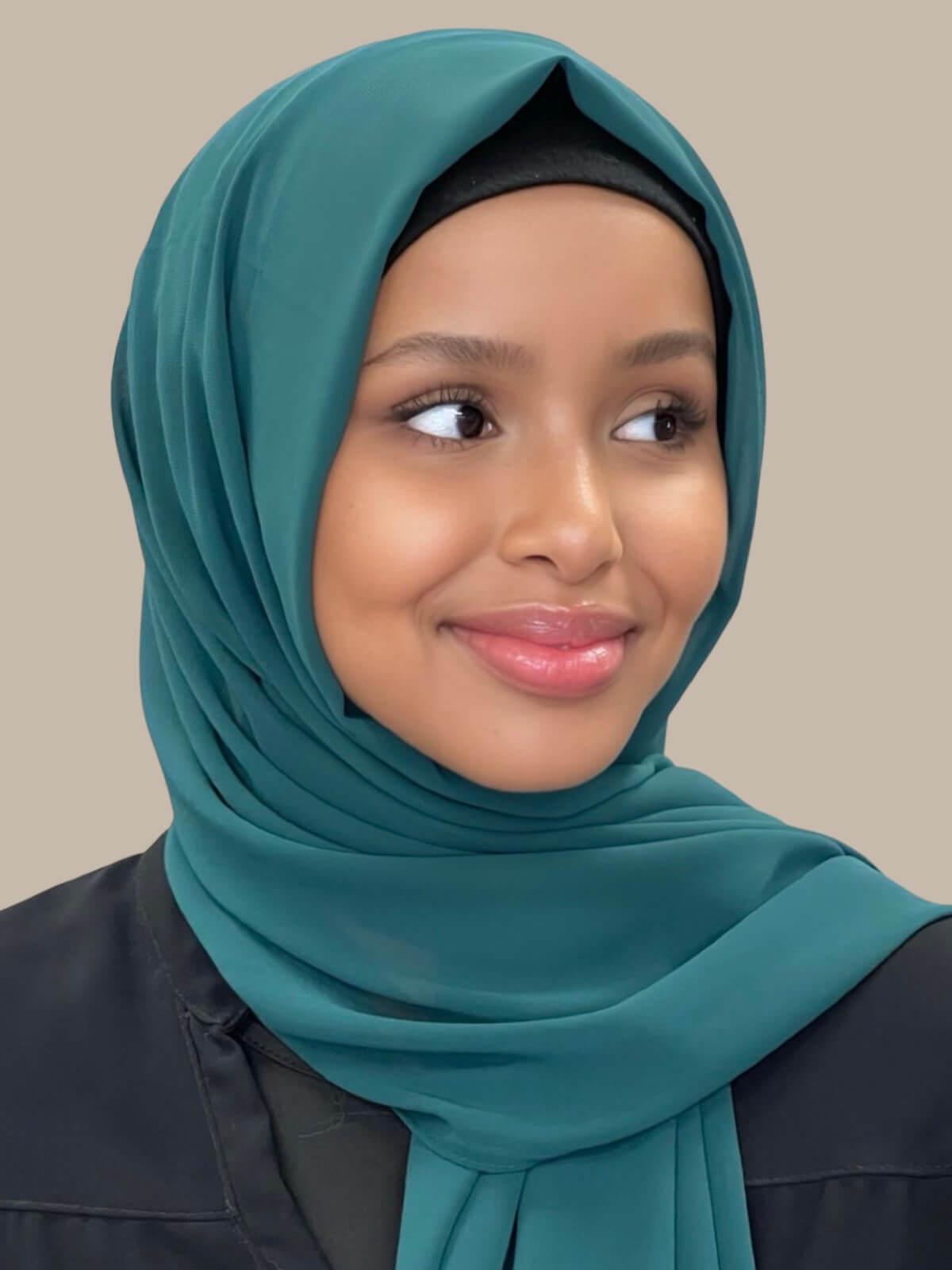 Premium Chiffon Hijab Scarf - Soft & Lightweight Muslim Headscarf for Women - Elegant Ponderosa Pine Color - Perfect for Daily Wear, Prayer, and Special Occasions