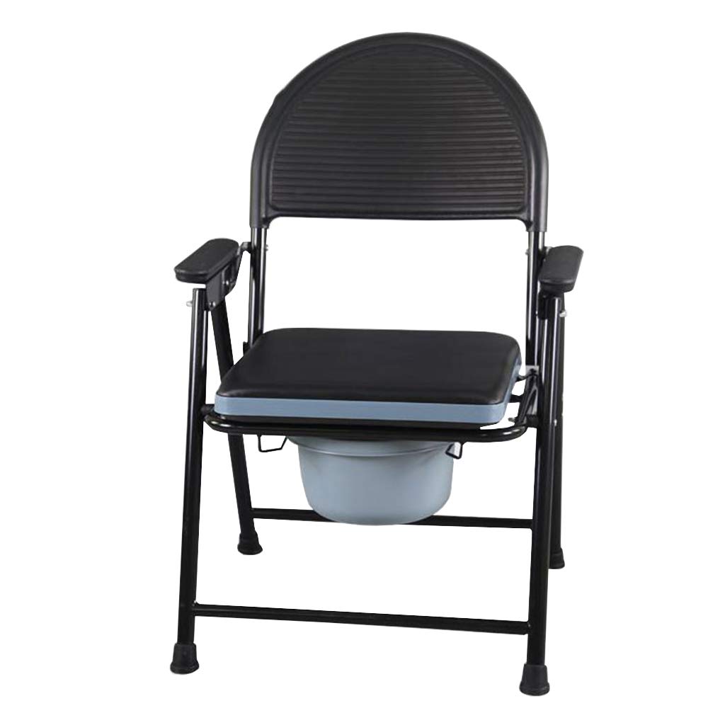 Elderly Commode Chair with Safety Frame Rails - Adjustable Height Bedside & Bathroom Toilet Seat - Shower Chair for Seniors, Adults & Pregnant Women - Ideal for Post-Surgery Recovery & Home Care Assistance