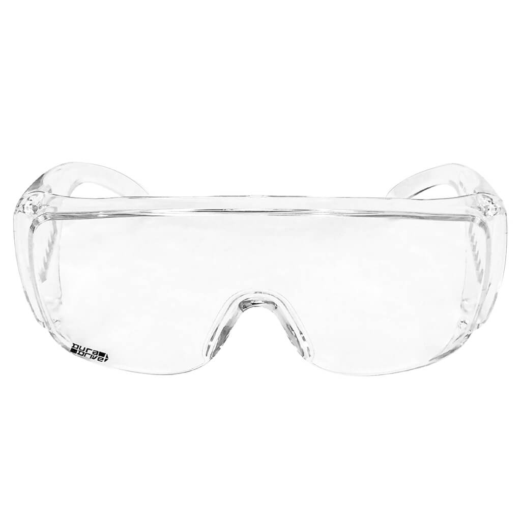 DuraDrive 1428 Clear Lens Anti-Scratch Safety Glasses for Visitors - Protective Eyewear for Construction, Lab Work & Industrial Safety
