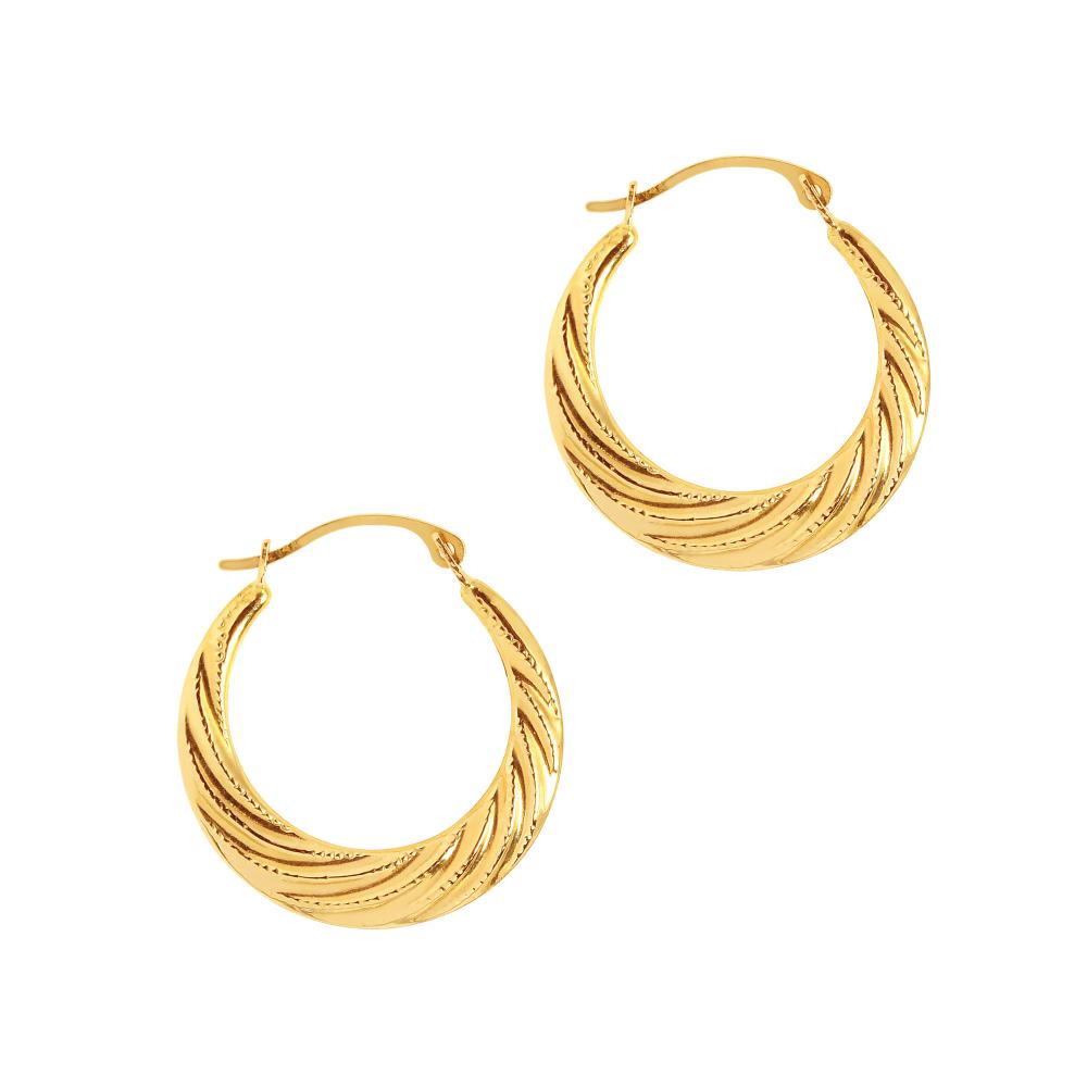 10K Gold Round Graduated Twist Hoop Earrings for Women - Elegant Dangle Drop Earrings for Party, Wedding & Everyday Wear