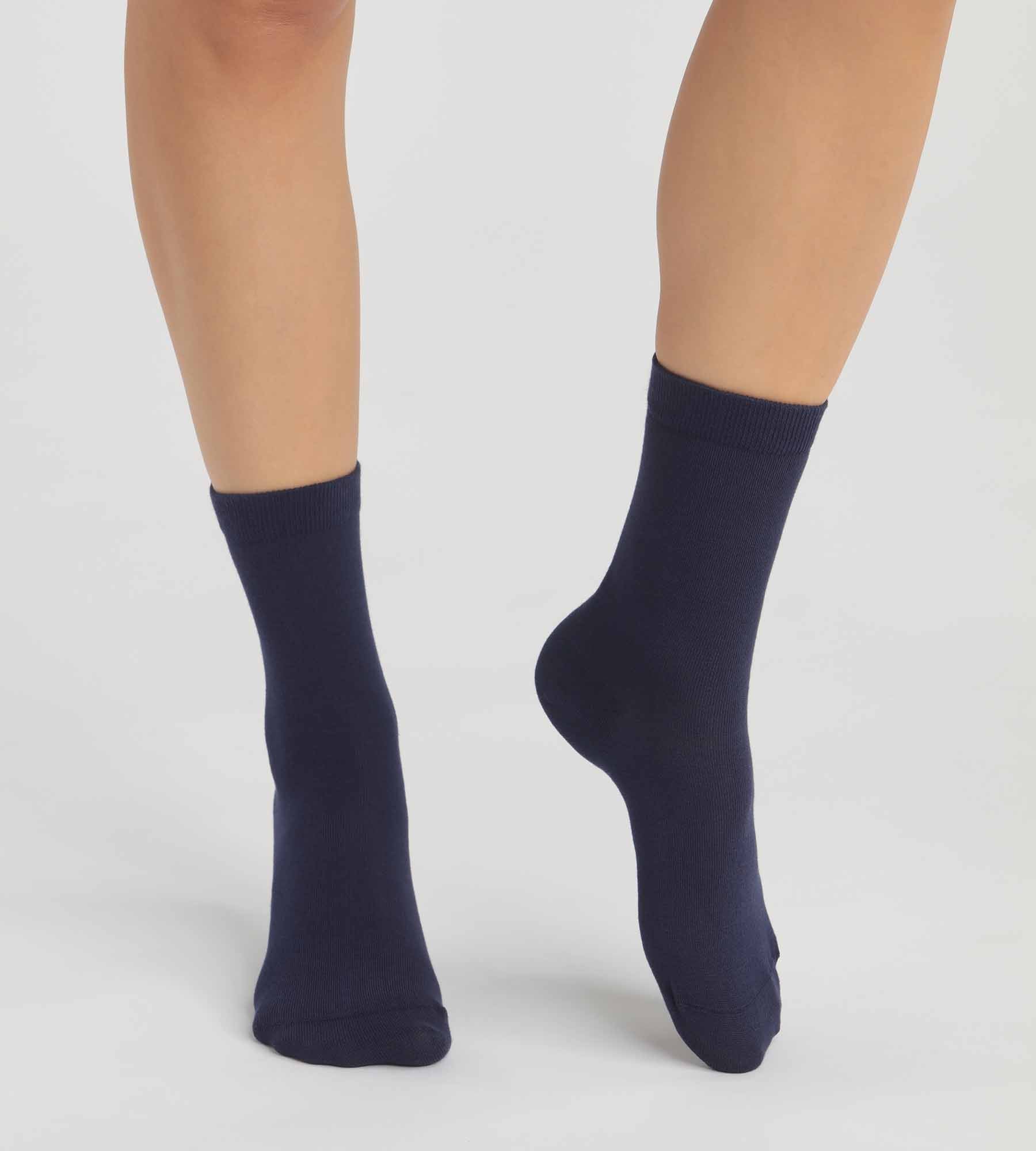Organic Cotton Women's Ankle Socks 2-Pack - Navy Blue | Soft Breathable Everyday Socks for Work, Gym & Casual Wear