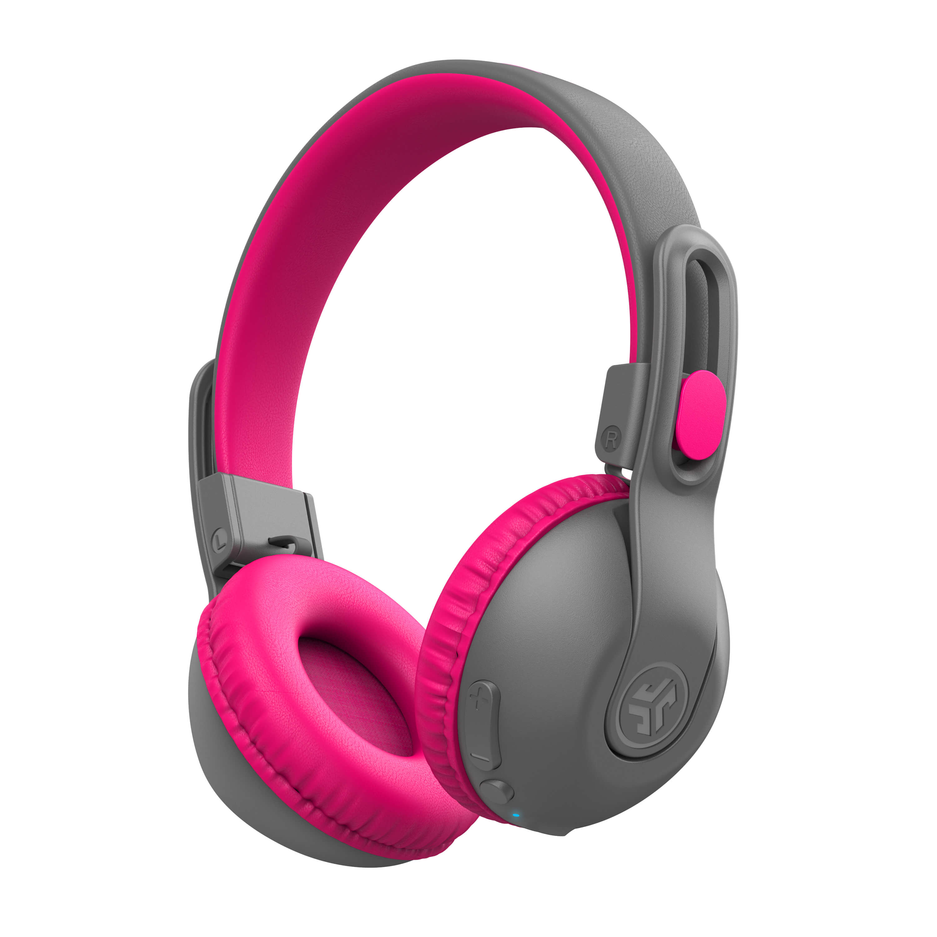 JBuddies Studio 2 Wireless Kids Headphones - Pink & Gray Noise Cancelling Headset for Children | Safe Volume Limit | Perfect for School, Travel & Online Learning