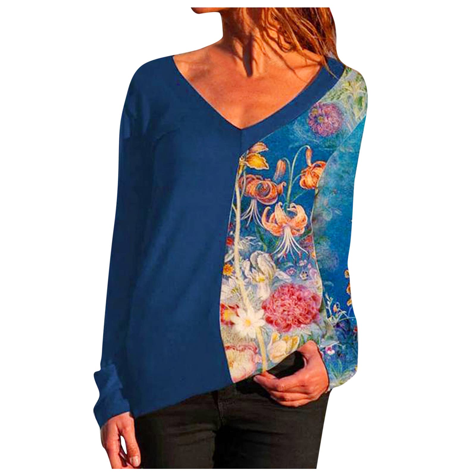 Women's Crewneck T-Shirt - Long Sleeve & Short Sleeve Summer Tunic Top with Side Split | Casual Wear, Office Outfit & Everyday Comfort