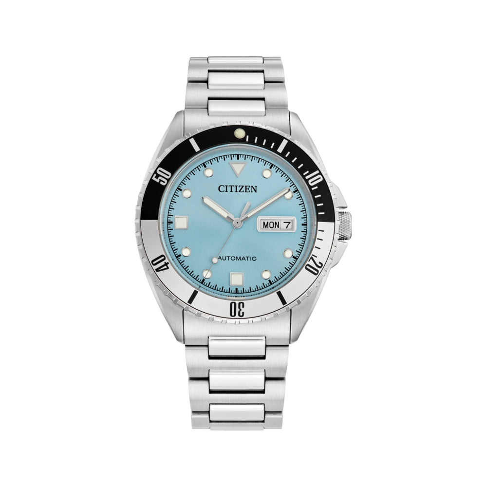 Men's Sport Automatic Watch 42mm Light Blue Dial Stainless Steel Bracelet - Perfect for Casual Wear, Outdoor Activities & Everyday Use