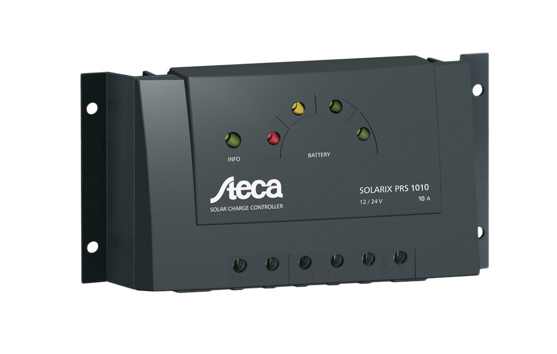 Samlex Solarix PRS-1010 10A 12V/24V Solar Charge Controller for RV, Boat, Off-Grid Power Systems - Efficient Solar Panel Battery Charging Regulator