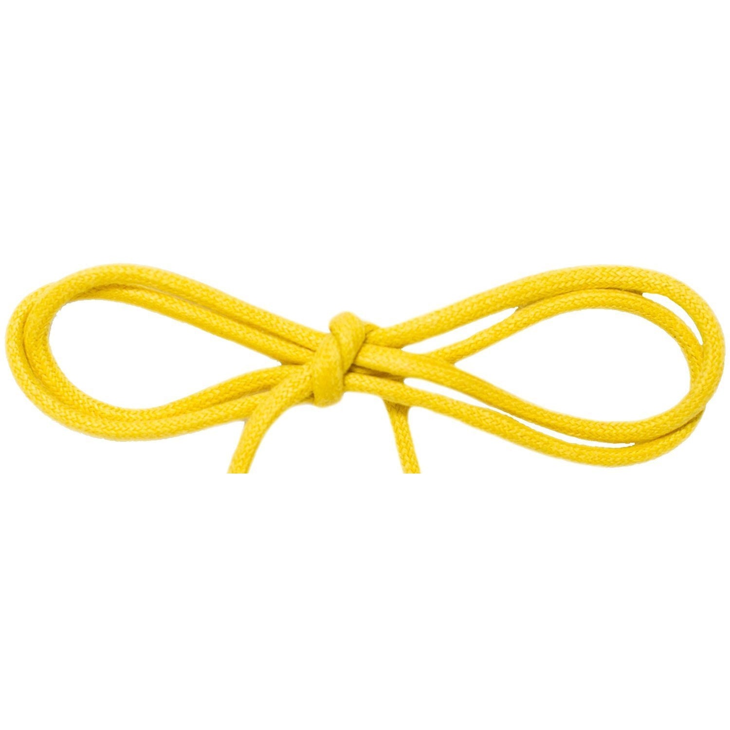 Premium Waxed Cotton Round Dress Shoelaces - Custom Length with Metal Tips - Yellow (1 Pair) - Ideal for Dress Shoes, Boots & Formal Footwear