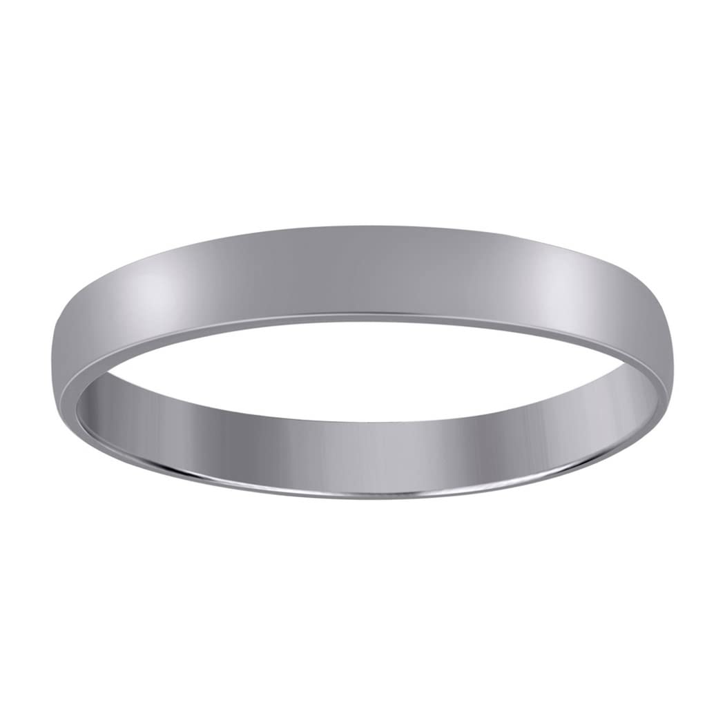 10K White Gold Wedding Band for Men & Women - Unisex 3mm Regular Fit Ring - Perfect for Anniversaries, Engagements, and Everyday Wear