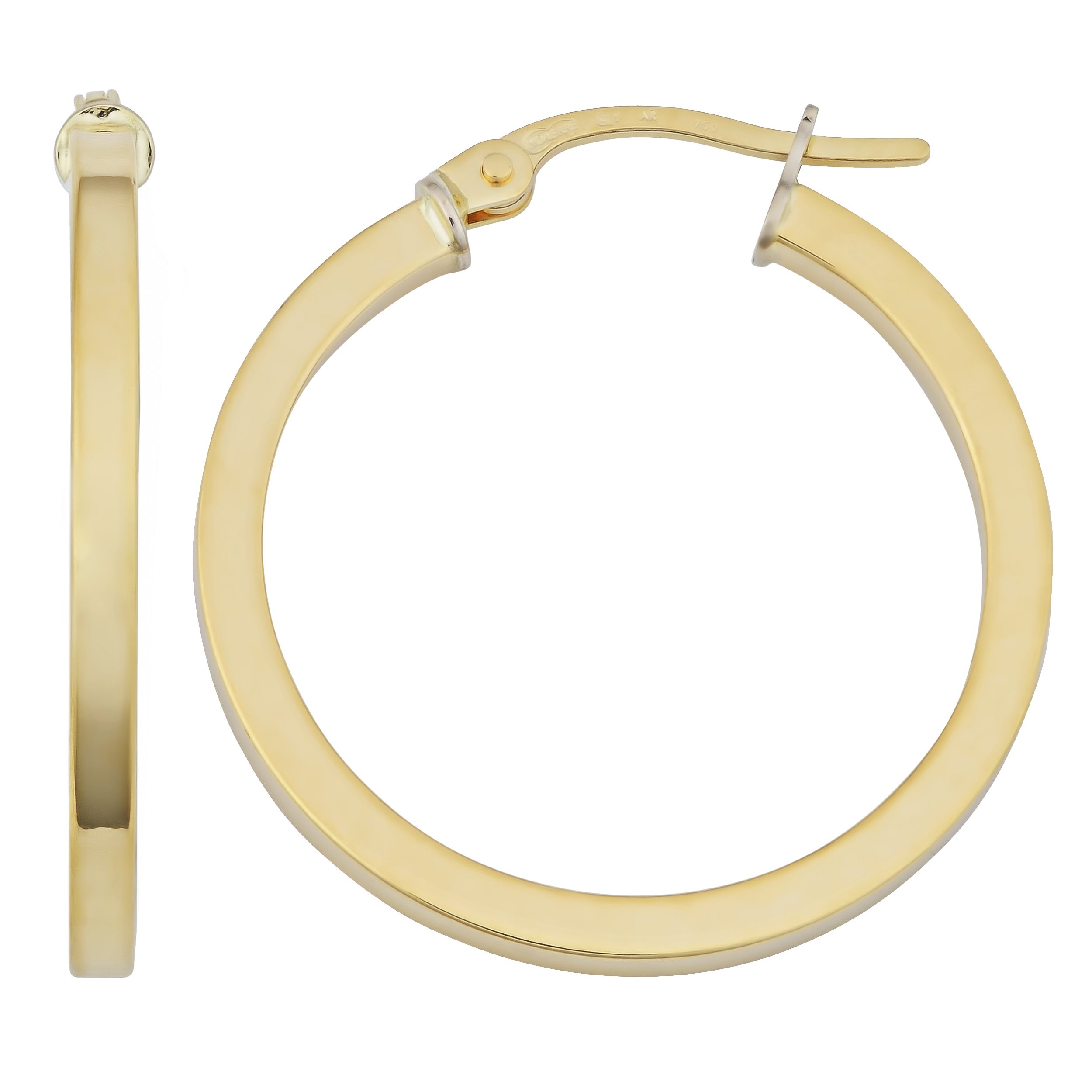 18K Yellow Gold High Polish Hoop Earrings for Women - Elegant & Durable Everyday Jewelry for Work, Parties & Special Occasions | Kooljewelry