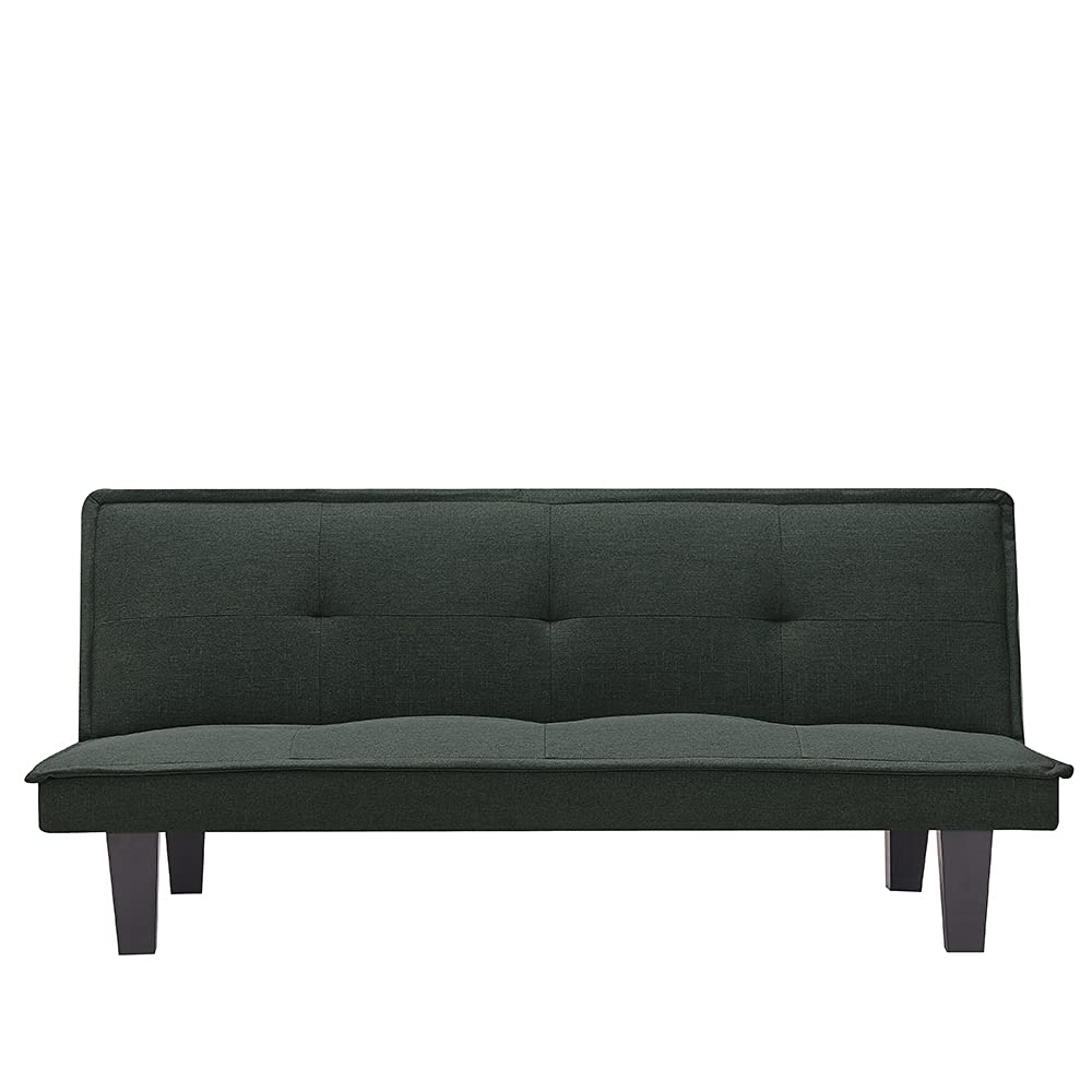 Modern Convertible Sleeper Sofa Bed with Tufted Upholstered Backrest & Sturdy Metal Legs - Foldable Futon Couch for Living Room, Bedroom, Apartment - Perfect for Small Spaces & Overnight Guests (Dark Gray)