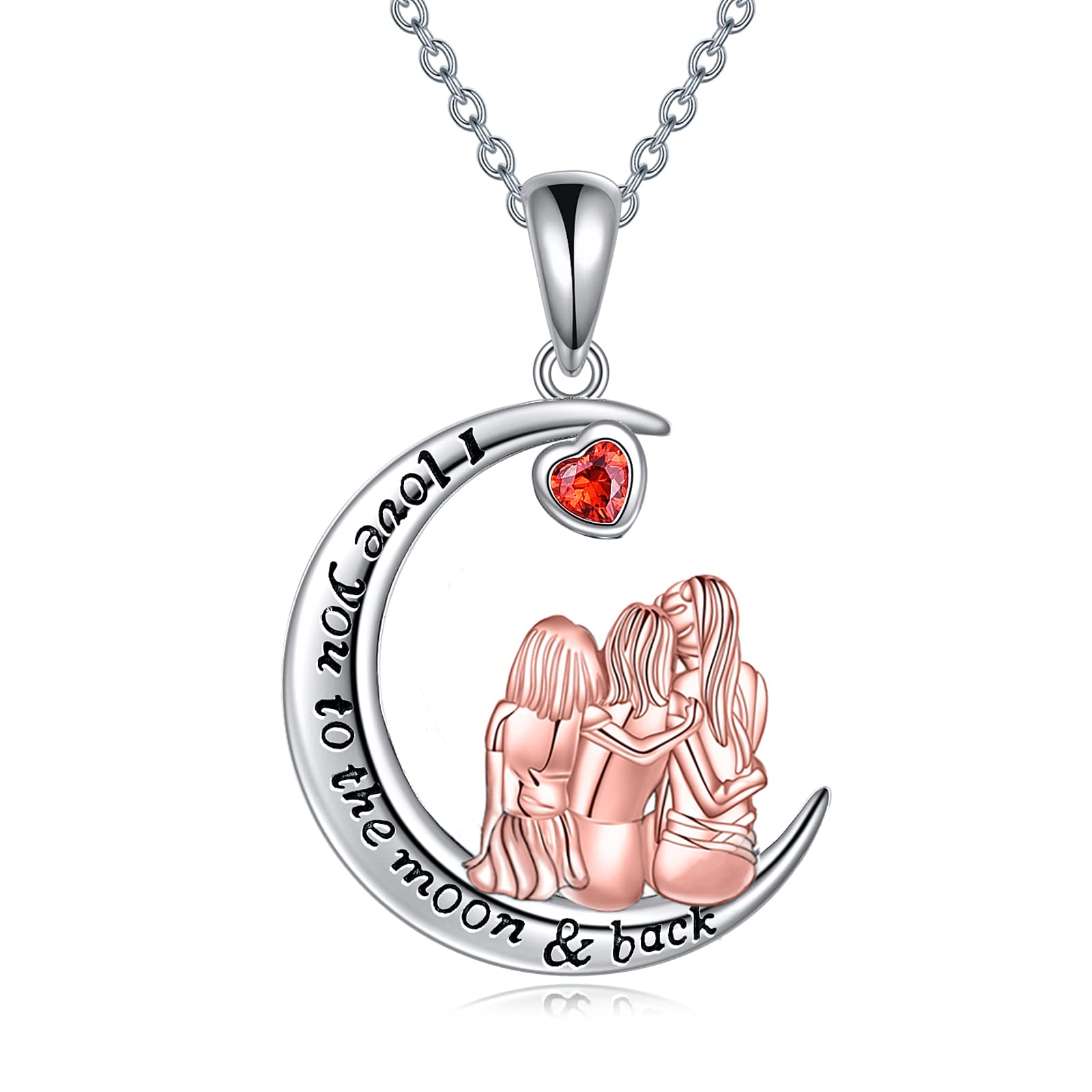 POPKIMI Sterling Silver Crystal Abalone Shell Sister Necklace - Always My Sister Forever My Friend Pendant Jewelry | Thoughtful Birthday Gift for Sisters, Women & Girls | Perfect for Sister's Day, Birthdays, Anniversaries & Friendship Celebrations