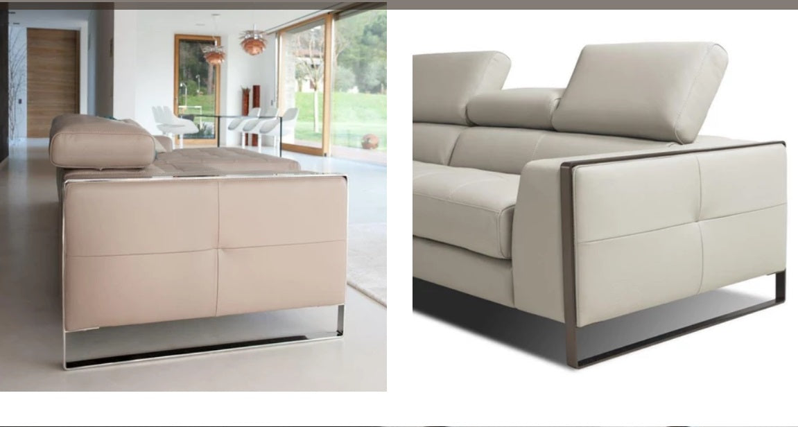 ALPA SALOTTI Raymond Leather Sectional Sofa - Premium Genuine Leather Living Room Couch for Modern Home & Office Lounge