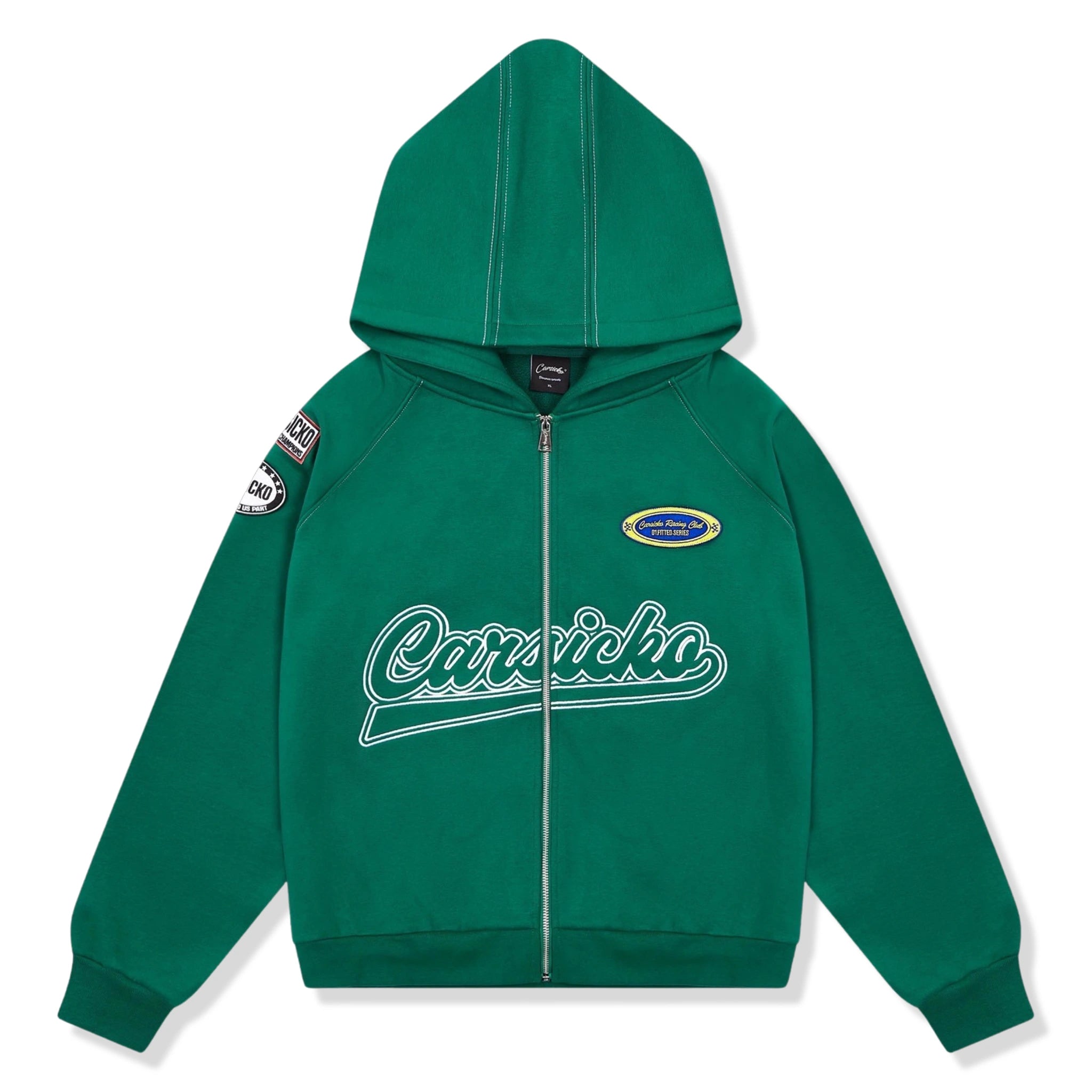 Carsicko Racing Club Green Hoodie for Men - Stylish & Comfortable Pullover Sweatshirt - Perfect for Streetwear, Casual Outfits & Racing Events