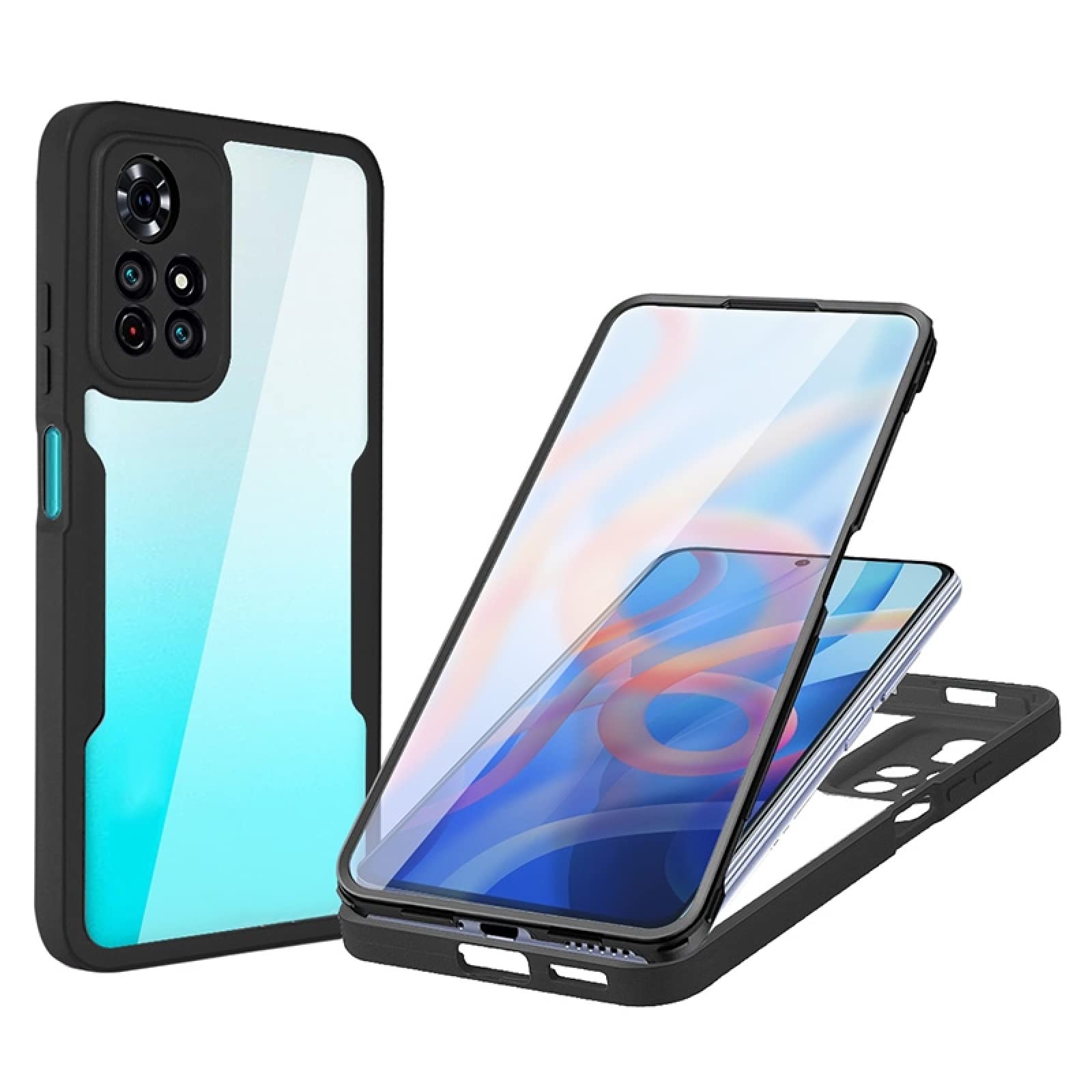 XIAOMIN Shockproof Phone Case for Xiaomi Redmi Note 11 5G - Durable Acrylic + TPU 360° Full Coverage Protective Cover (Black) | Perfect for Outdoor Activities, Travel & Daily Use