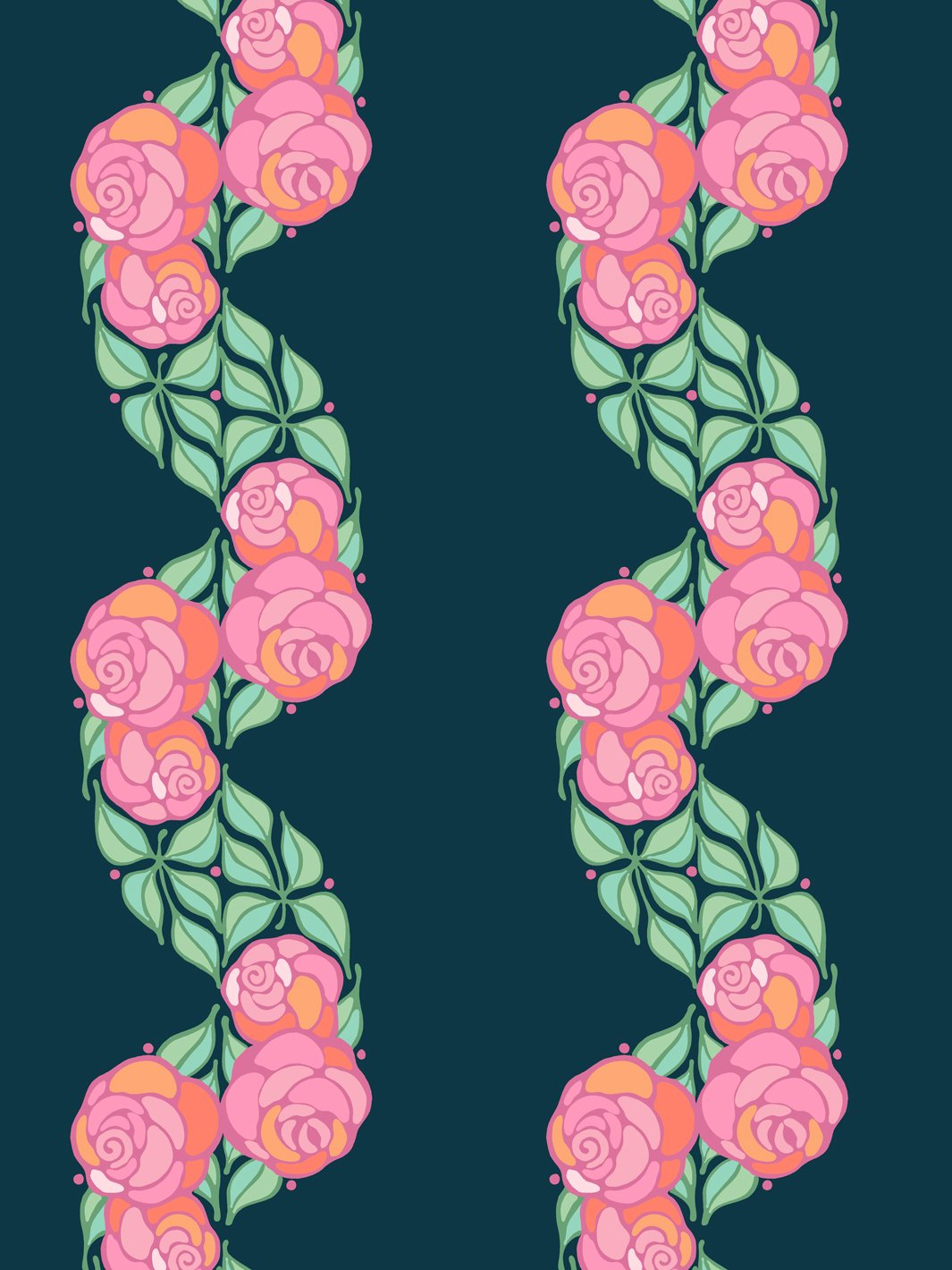 Barbie™ Peacock Floral Stripe Wallpaper - Elegant Home Decor for Living Room, Bedroom & Nursery