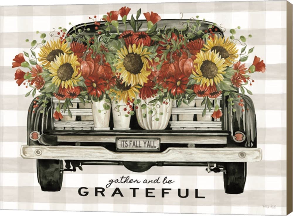 Gather and Be Grateful by Cindy Jacobs - Inspirational Canvas Wall Art Print, 16x12 Inches, Museum Wrapped with Light Brown Sides - Perfect for Home Decor, Office Inspiration & Gift Giving
