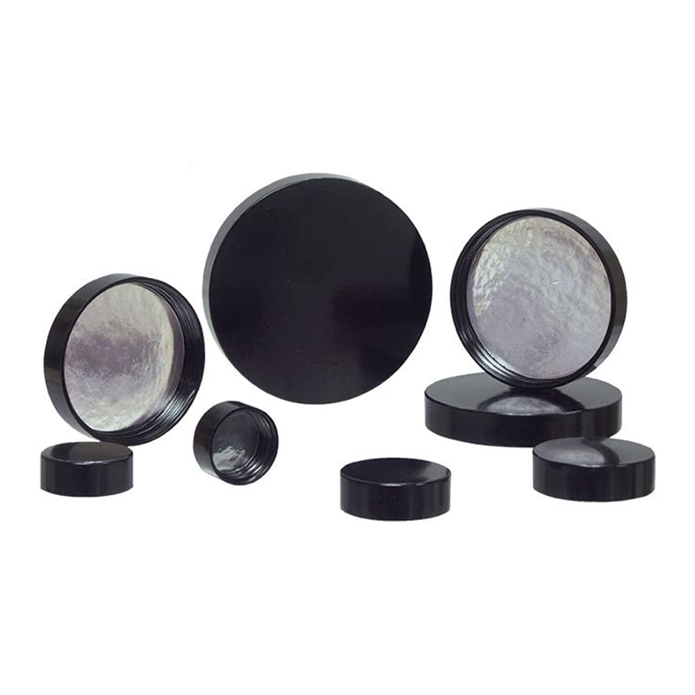 CAP-00307 Black 70-400 Phenolic Cap with Pulp/Aluminum Foil Liner - 598 Pack - Heat-Resistant Bottle Caps for Food, Beverage & Pharmaceutical Packaging