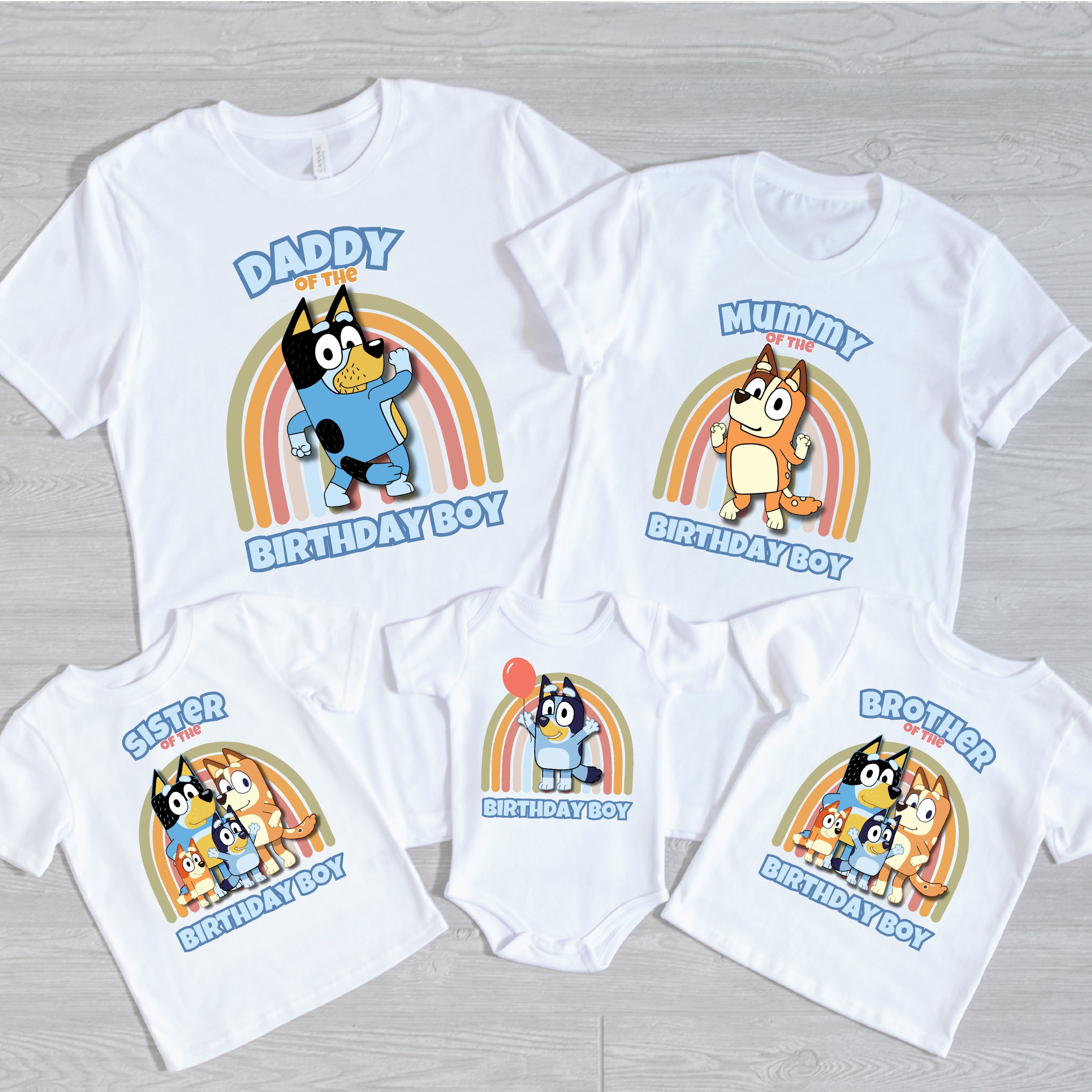 **Bluey Family Birthday T-Shirt for Boys - Cute Cartoon Character Birthday Party Outfit - Perfect for Kids' Birthday Celebrations & Family Events**