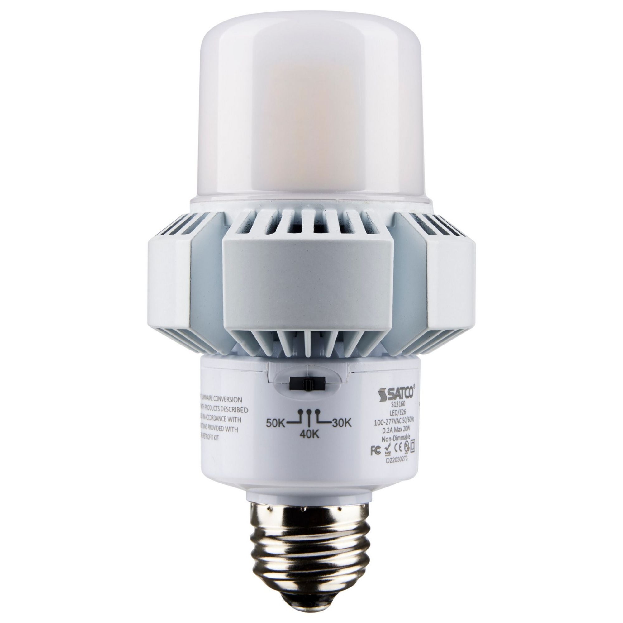 A Plus 23 LED HID Retrofit Bulb - 20W 2600 Lumens with Selectable CCT - E26 Base 120-277V - Energy Saving Light Bulb for Indoor/Outdoor Lighting, Garage, Warehouse, and Workshop
