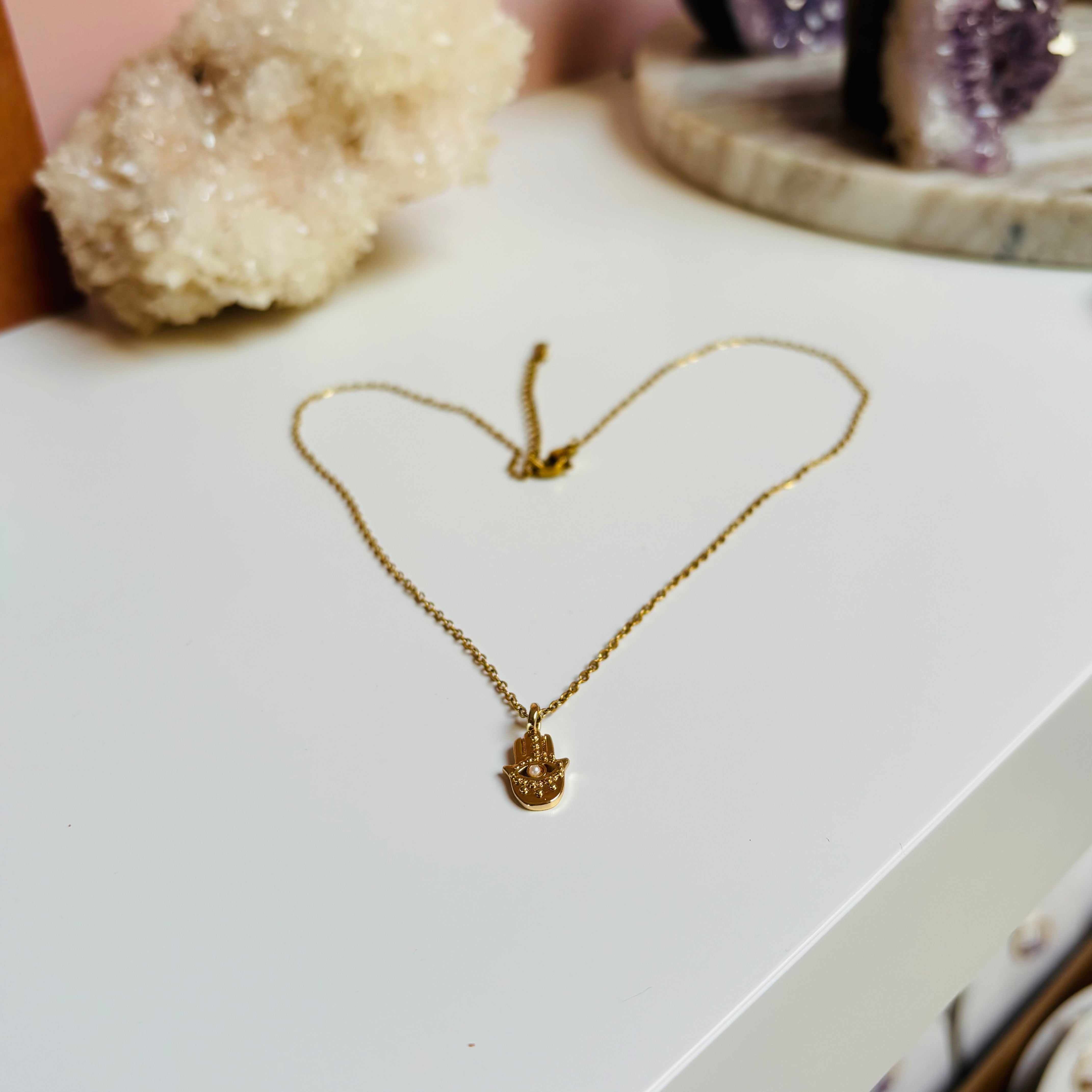 Hamsa Hand Necklace - Evil Eye Protection Pendant - Spiritual Jewelry for Women & Men - Perfect for Yoga, Meditation & Boho Fashion