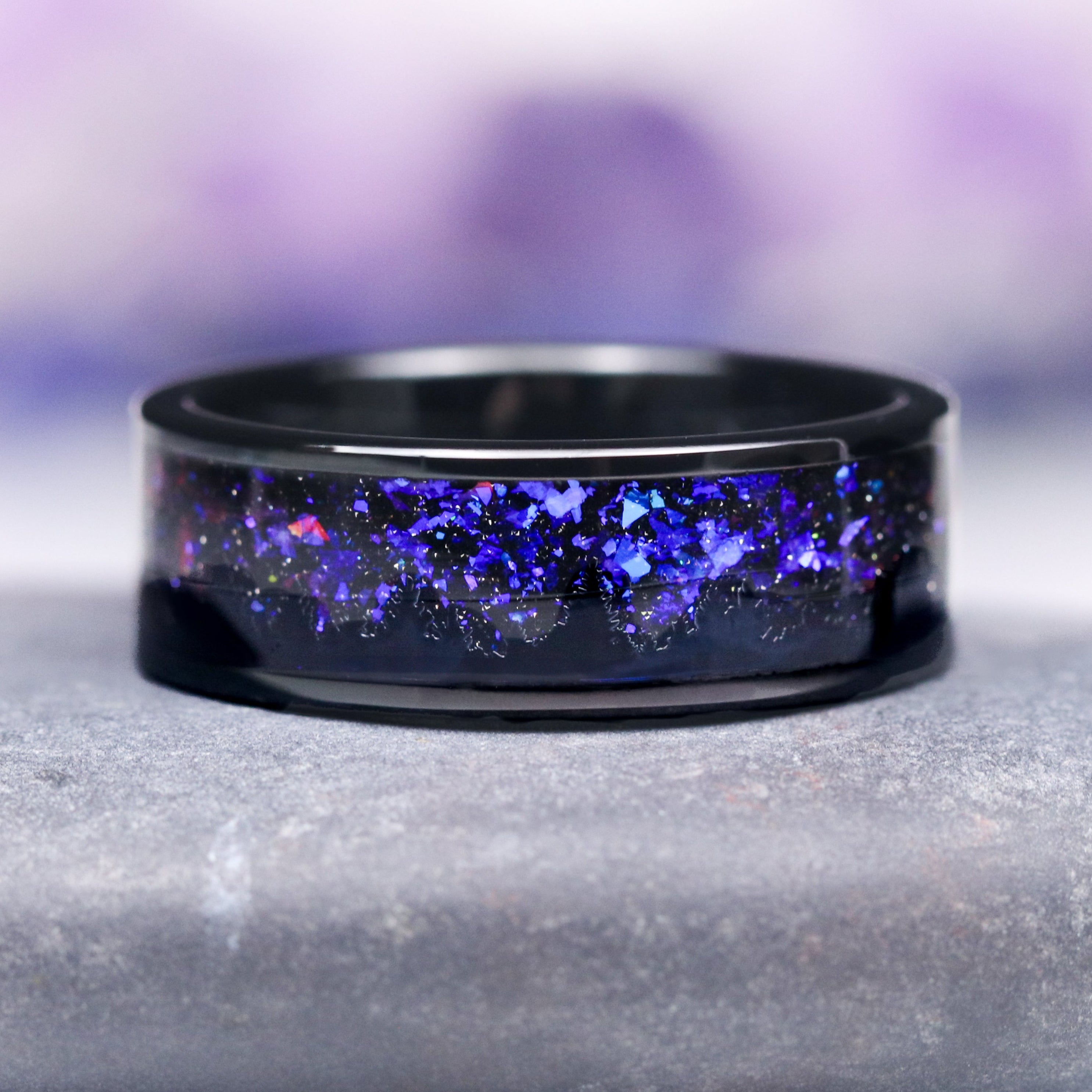 Orion Nebula™ 8MM Black Tungsten Wedding Band for Men - Durable Comfort Fit Ring for Engagement, Anniversary & Gifts - Perfect for Outdoor Weddings & Romantic Occasions