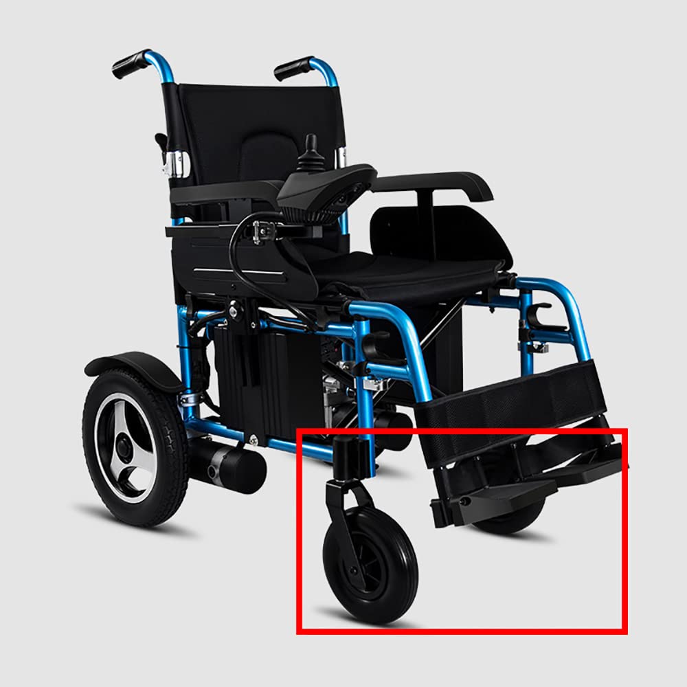 CRCR 2PCS 8 Inch Heavy Duty Solid Tire Wheelchair Casters - Front Replacement Wheels for Electric & Power Wheelchairs - Durable Mobility Accessories for Indoor/Outdoor Use