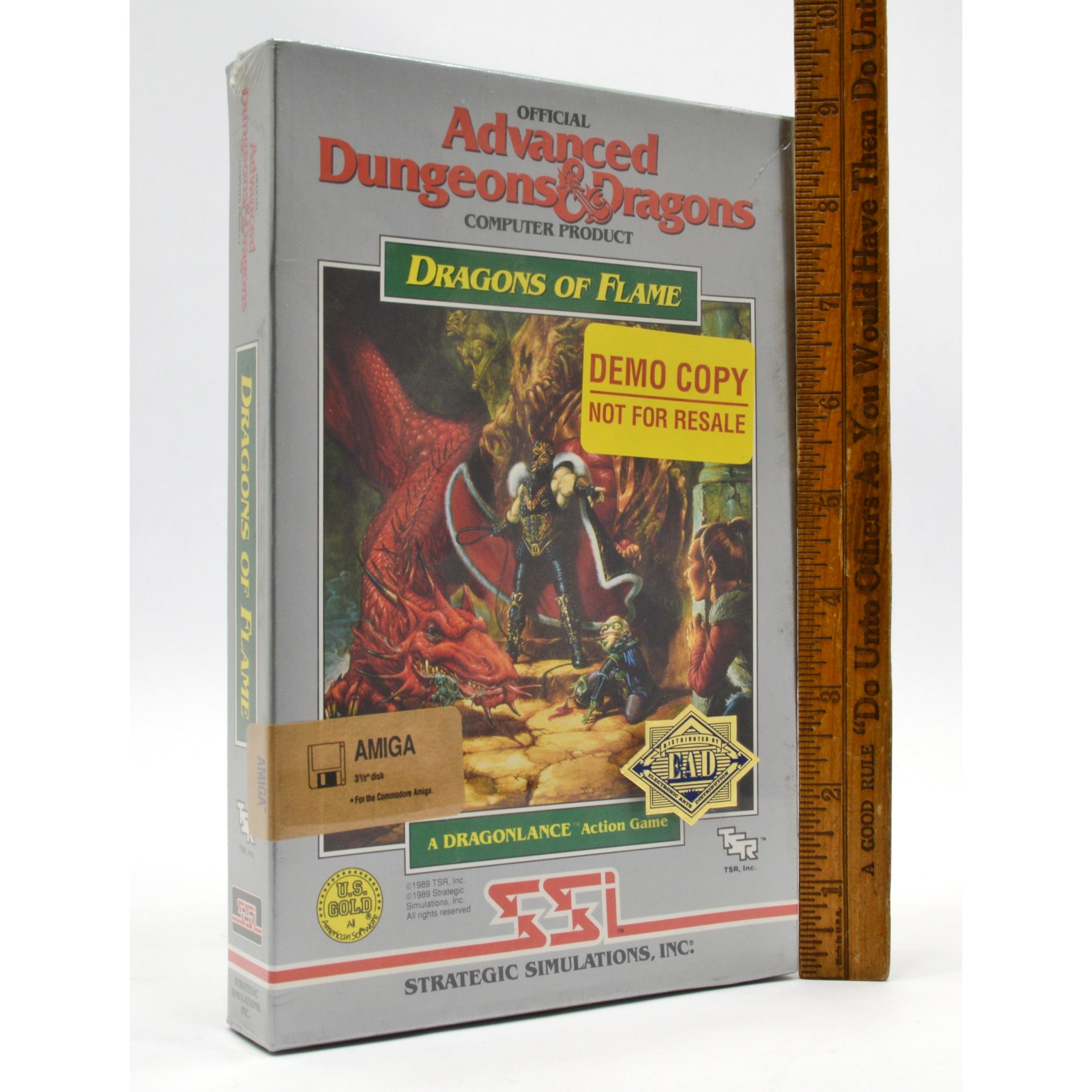 Rare Sealed COMMODORE AMIGA D&D Game - Dragons of Flame DEMO COPY | Vintage Computer Game Collectible | Perfect for Retro Gaming Enthusiasts & Collectors