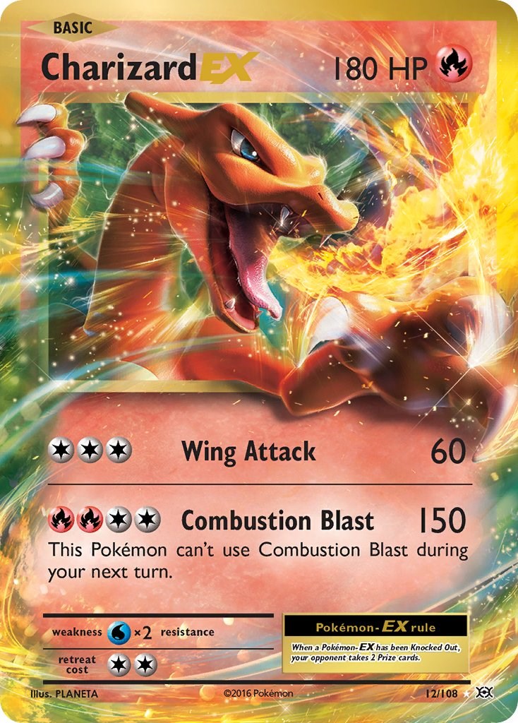 Charizard EX Pokemon Card [EVO 12/108] - Rare Collectible for Trading, Battling & Display