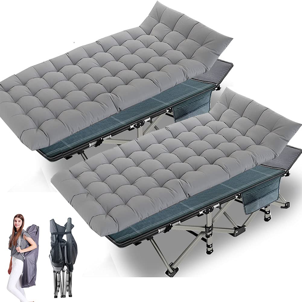 NAIZEA Heavy Duty Folding Camping Cot for Adults - Portable Sleeping Bed with Carry Bag - Military Style Tent Cot for Indoor & Outdoor Use - Perfect for Camping, Hiking, Travel, and Guest Accommodations