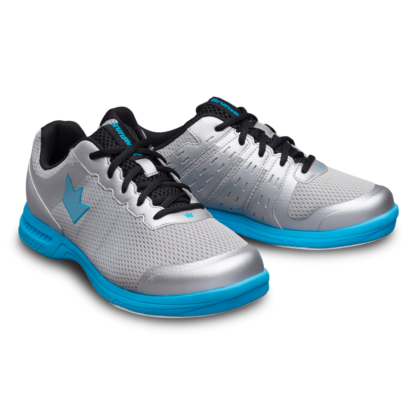 Brunswick Fuze Men's Bowling Shoes - Silver/Sky Blue | Lightweight & Comfortable for League Play & Casual Bowling