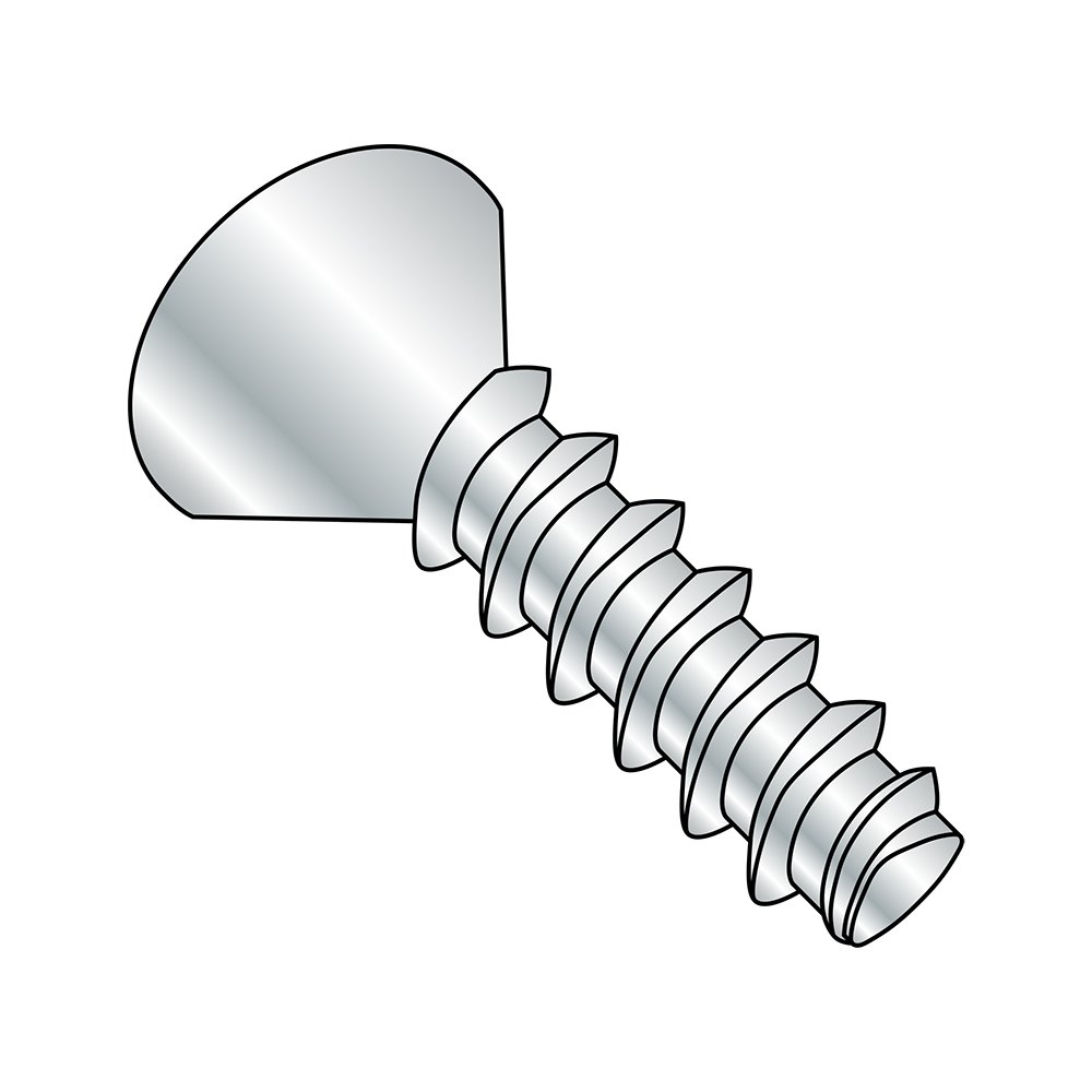 Small Parts 0204LPF Zinc Plated Steel Thread Rolling Screw for Plastic, 82° Flat Head, Phillips Drive, #2-28 Thread, 1/4