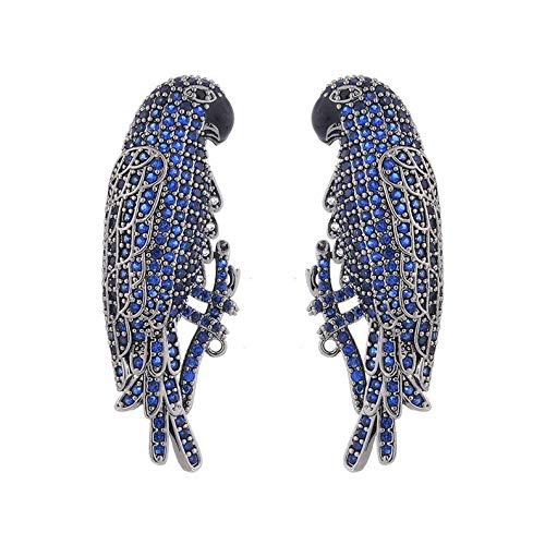 Stylish Silver Parrot Earrings with Cubic Zirconia - Trendy Fashion Jewelry Gift for Women - Perfect for Parties, Date Nights & Special Occasions