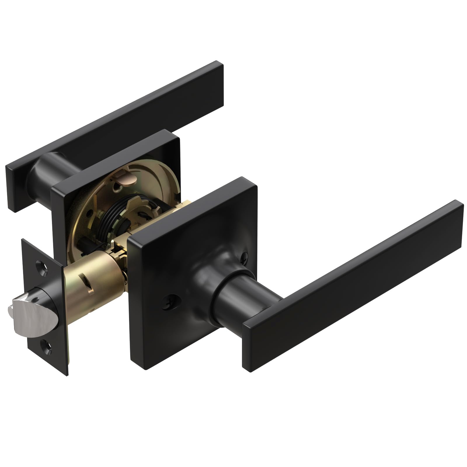 Matte Black Door Handle - Heavy Duty Passage Levers for Closet & Hallway (1 Pack) - Left/Right Reversible
