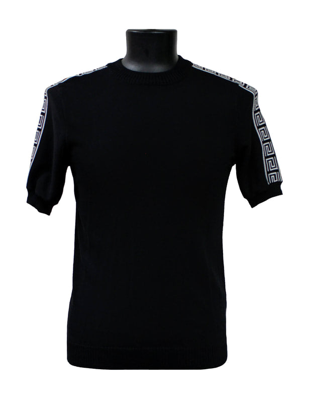 Bassiri Black Short Sleeve Sweater for Women - Soft Cotton Knit Top with Crew Neck - Casual Summer T-Shirt Style Pullover (Q132) | Perfect for Daily Wear, Office, Dating & Weekend Outfits