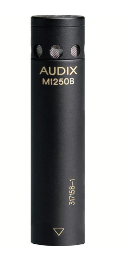 Audix M1250BS Supercardioid Miniature Shotgun Condenser Microphone - Professional Studio & Field Recording for Film, Podcasts, Interviews (Black)