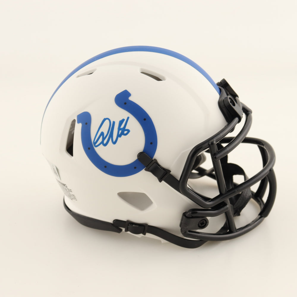 Quenton Nelson Autographed Indianapolis Colts Lunar Eclipse Alternate Speed Mini Helmet - NFL Collectible, Football Memorabilia for Fans & Sports Enthusiasts