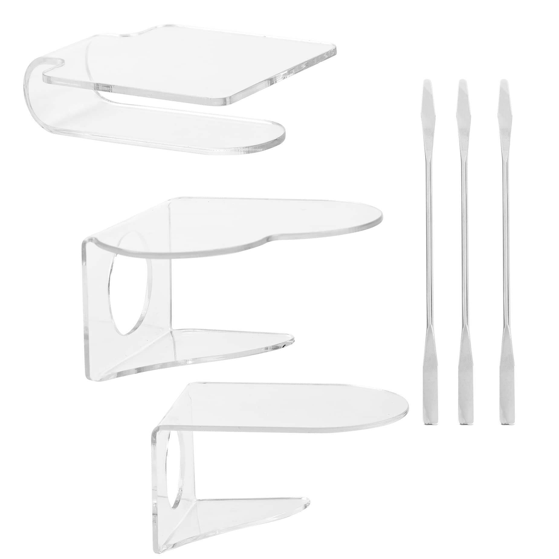 6-in-1 Professional Makeup Mixing Palette Set with Spatula - Foundation Blending Plate, Eyeshadow & Nail Art Palette - Ideal for Makeup Artists, DIY Beauty & Cosmetic Enthusiasts - Perfect for Salon, Home Use & Professional Makeup Application
