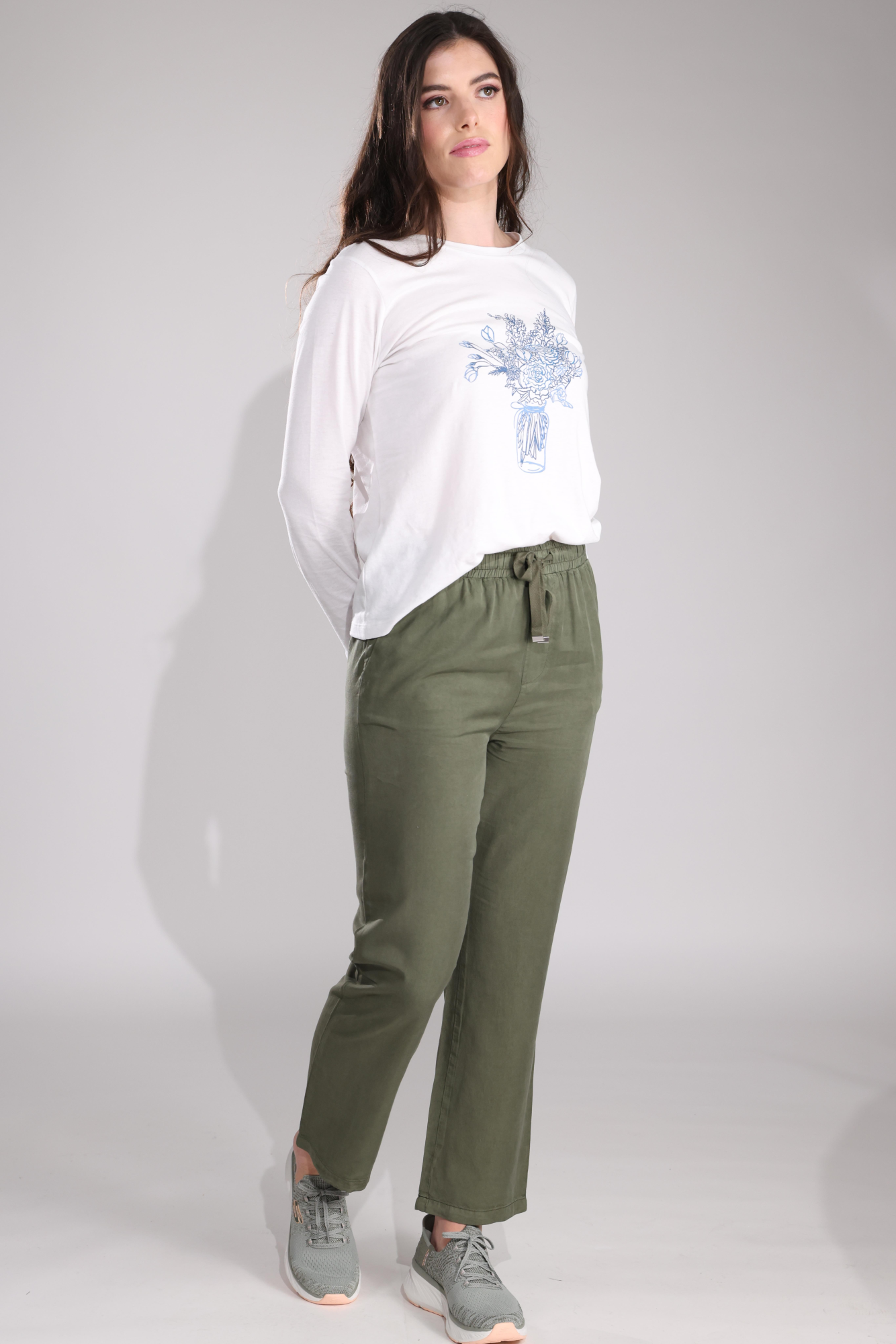 Stylish Olive Green Pants for Women | Comfortable & Trendy Casual Trousers | Perfect for Office, Travel & Everyday Wear | 6632B1