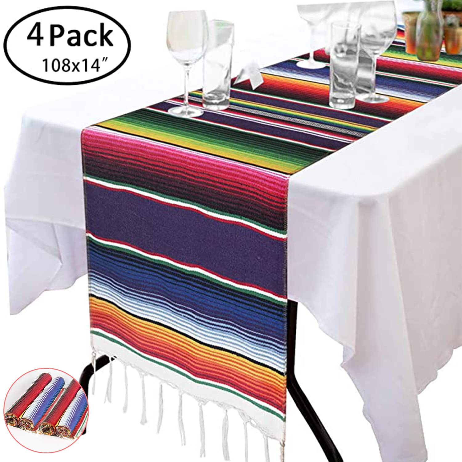 Authentic Mexican Table Runner Set of 4 - 108