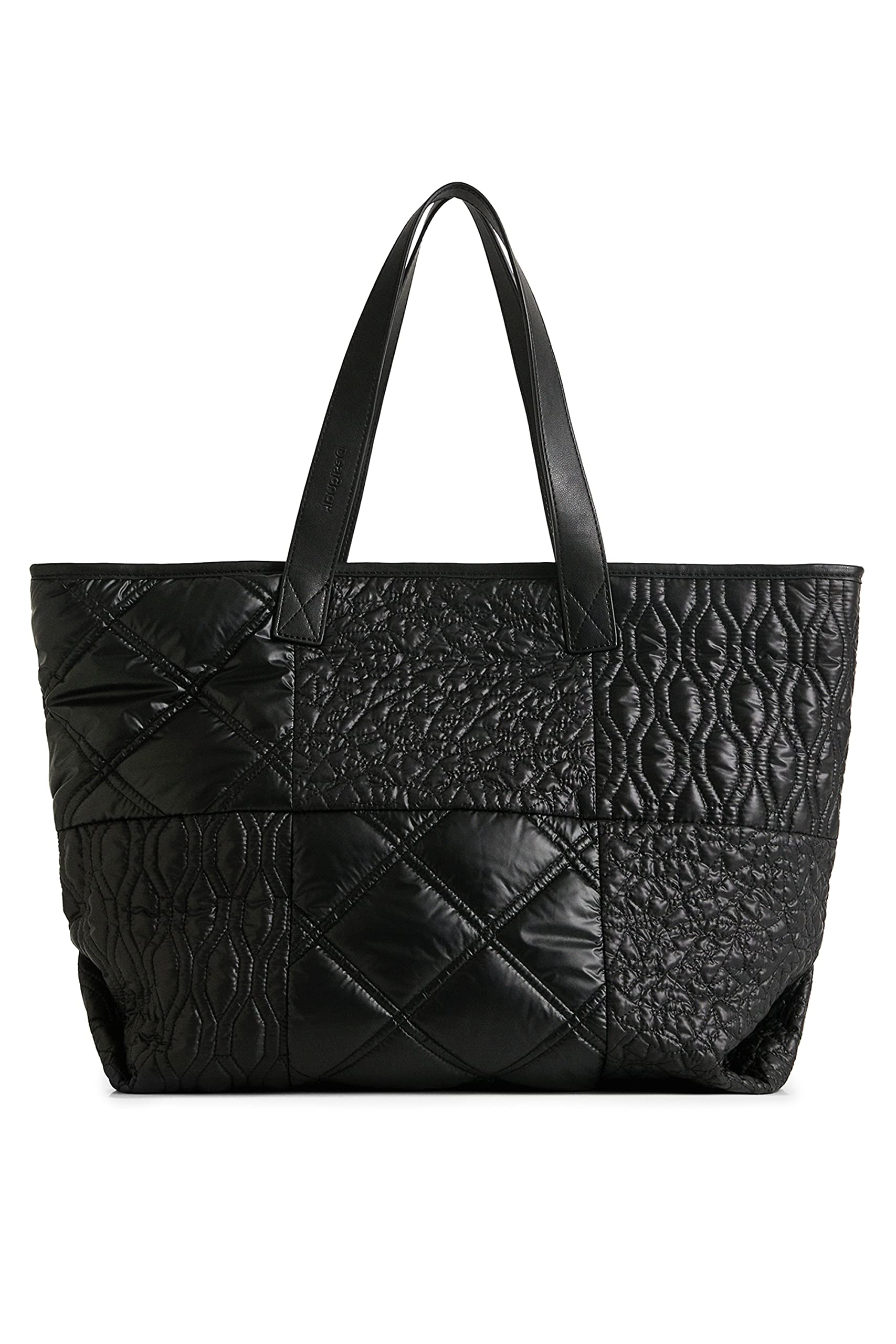 Desigual Black Fabric Shopping Bag - Eco-Friendly Reusable Grocery Tote for Women, Perfect for Grocery Shopping, Beach Trips & Daily Use
