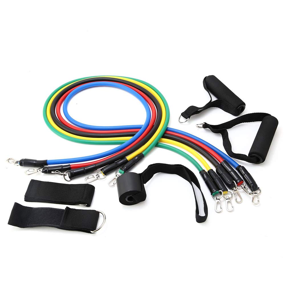 11-Piece Resistance Bands Set for Yoga, Fitness & Strength Training - Portable Elastic Exercise Bands for Home Workouts, Muscle Training & Stretching | Perfect for Gym, Travel & Physical Therapy